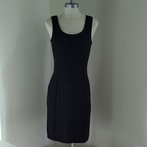 VTG St. John Collection Sleeveless Black Midi Dress Sz 4 Santana Knit Old Money